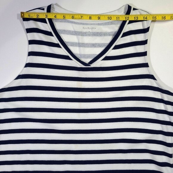 Kim Rogers - Women's Size XL - Tank Top - Blue & White Striped With Stars - Picture 6 of 10